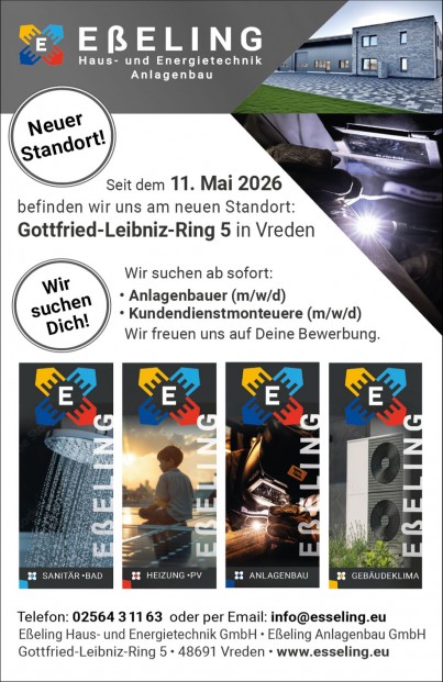 20260518 Anzeige Esseling neuer Standort seit dem 20260518 Anzeige Esseling neuer Standort seit dem